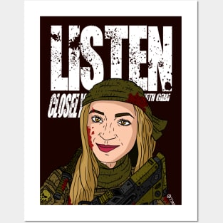 gibi asmr. action movie hero. listen closely. Posters and Art